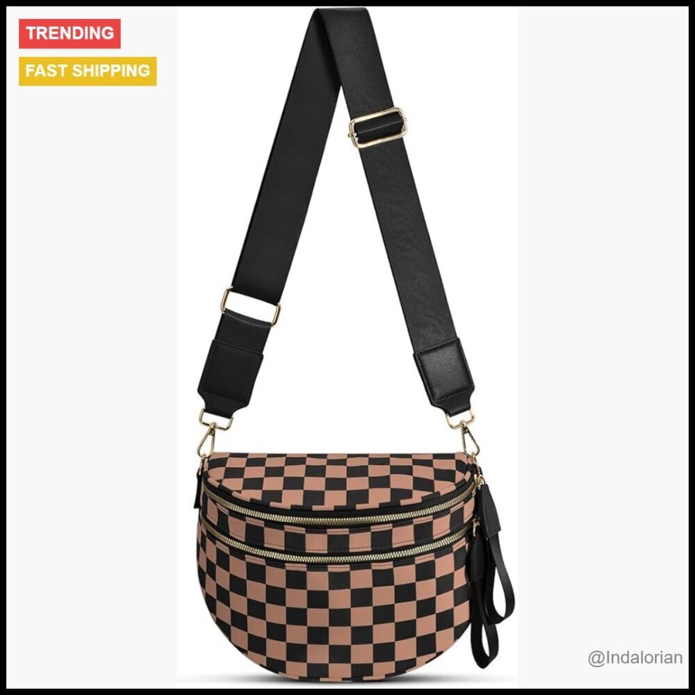 Nylon Crossbody Bum Bag Spacious Expandable Water Resistant Travel Purse